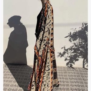 Neutral Tribal Print Kimono